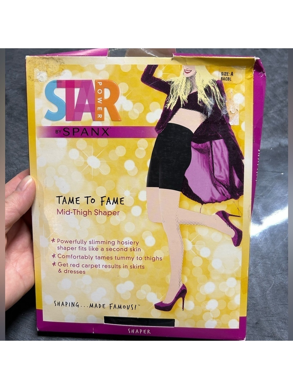 Star Power by Spanx Mid-Thigh Shaper Black Size A NEW